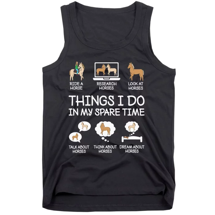 Things I Do In My Spare Time Horse Lovers Tank Top