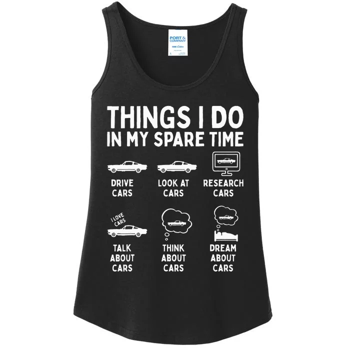 Things I Do in My Spare Time Car Enthusiast Funny Car Guy Ladies Essential Tank