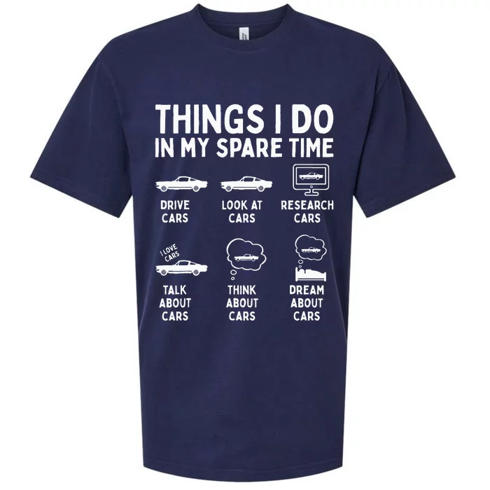 Things I Do in My Spare Time Car Enthusiast Funny Car Guy Sueded Cloud Jersey T-Shirt