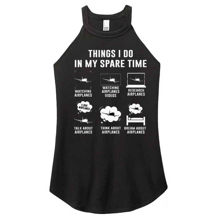 Things I do in my spare time Airplane Gift Women’s Perfect Tri Rocker Tank