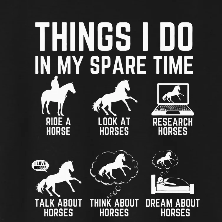 Things I Do In My Spare Time Funny Horse Lovers Women's Crop Top Tee