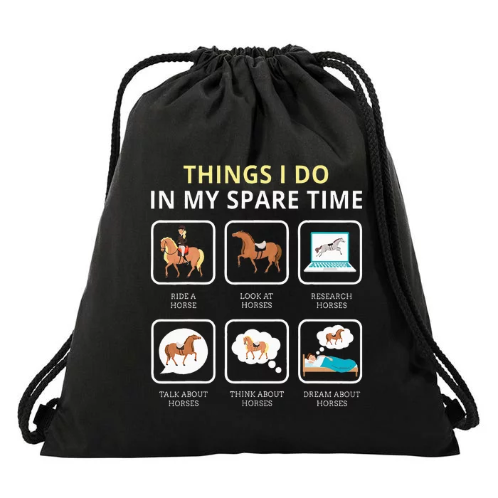 Things I Do In My Spare Time Horse For Women Ladies Drawstring Bag