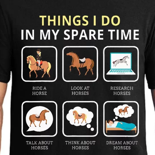 Things I Do In My Spare Time Horse For Women Ladies Pajama Set