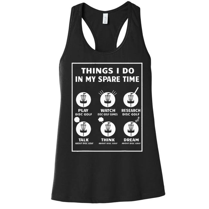 Things I Do In My Spare Time Disc Golf Accessories Women's Racerback Tank