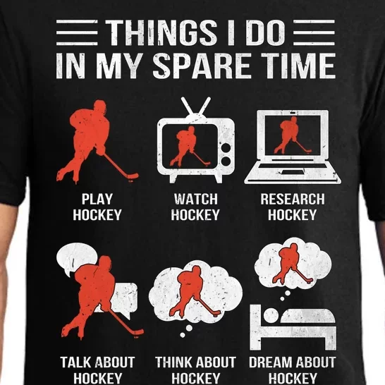 Things I Do In My Spare Time Hockey Funny Gift Pajama Set