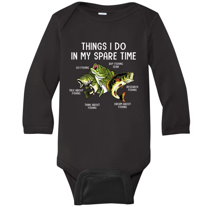 Things I Do In My Spare Time Go Fishing Buy Fishing Lovers Baby Long Sleeve Bodysuit