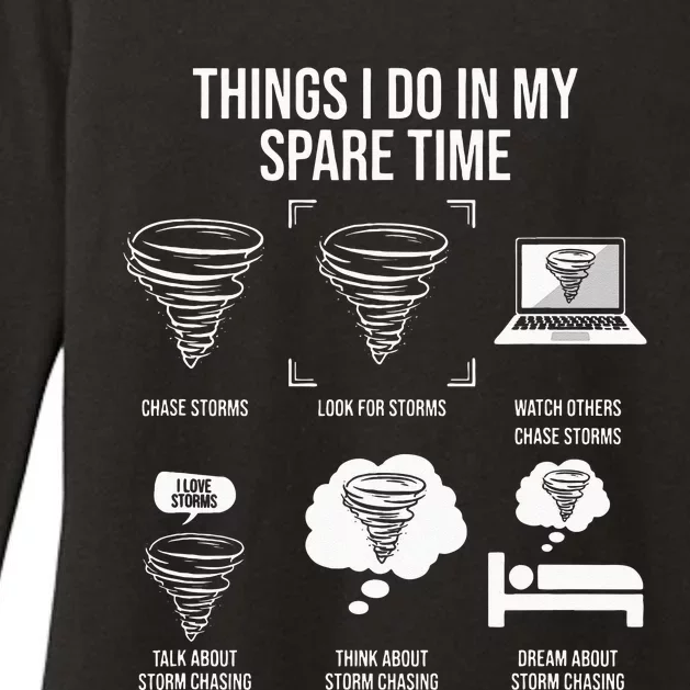 Things I Do In My Spare Time Tornado Storm Chaser Womens CVC Long Sleeve Shirt