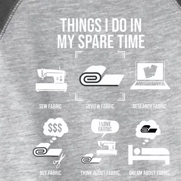 Things I Do In My Spare Time Funny Sewing Toddler Fine Jersey T-Shirt