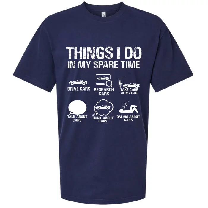 Things I Do In My Spare Time Funny Car Sueded Cloud Jersey T-Shirt