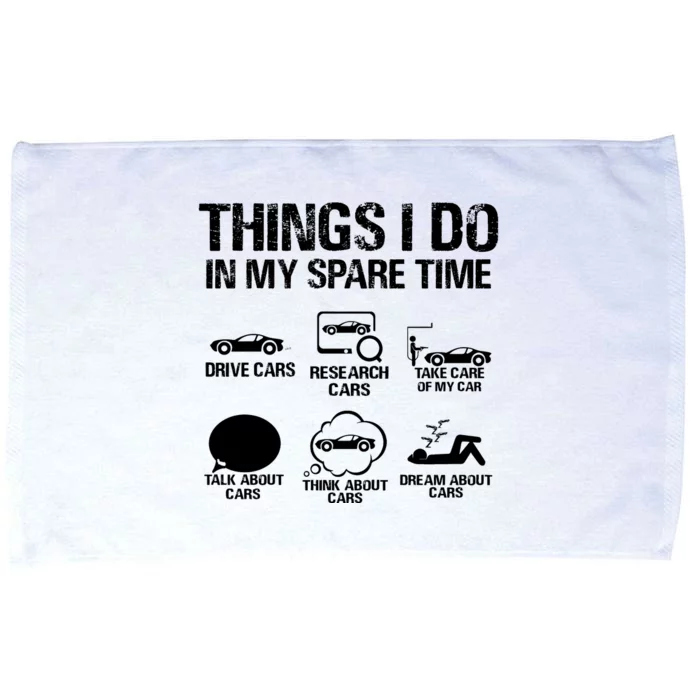 Things I Do In My Spare Time Funny Car Microfiber Hand Towel