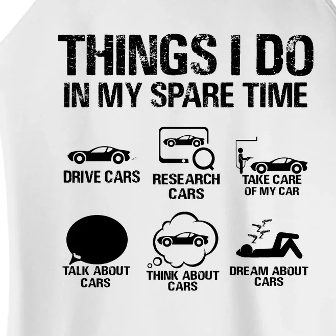 Things I Do In My Spare Time Funny Car Women’s Perfect Tri Rocker Tank