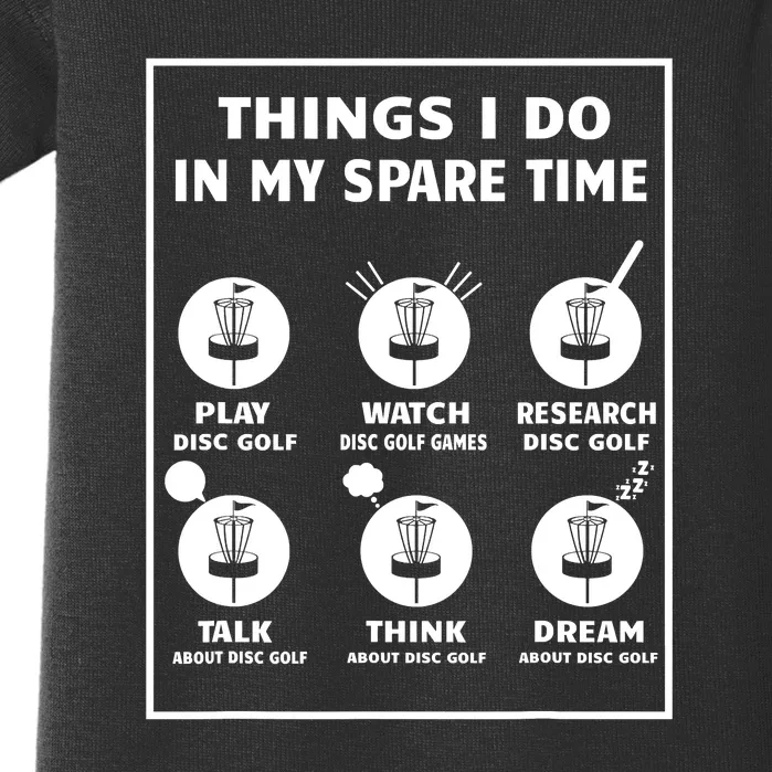 Things I Do In My Spare Time Disc Golf Funny Baby Bodysuit