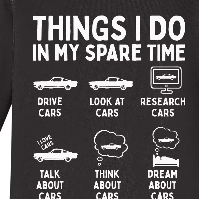 Things I Do In My Spare Time Car Enthusiast Funny Car Guy Baby Long Sleeve Bodysuit