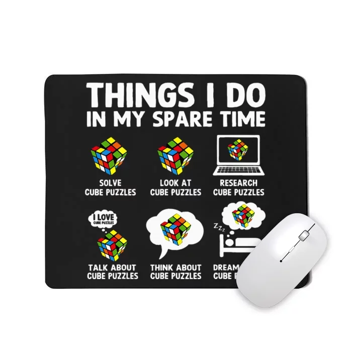 Things I Do In My Spare Time Cube Puzzle Speed Cubing Mousepad