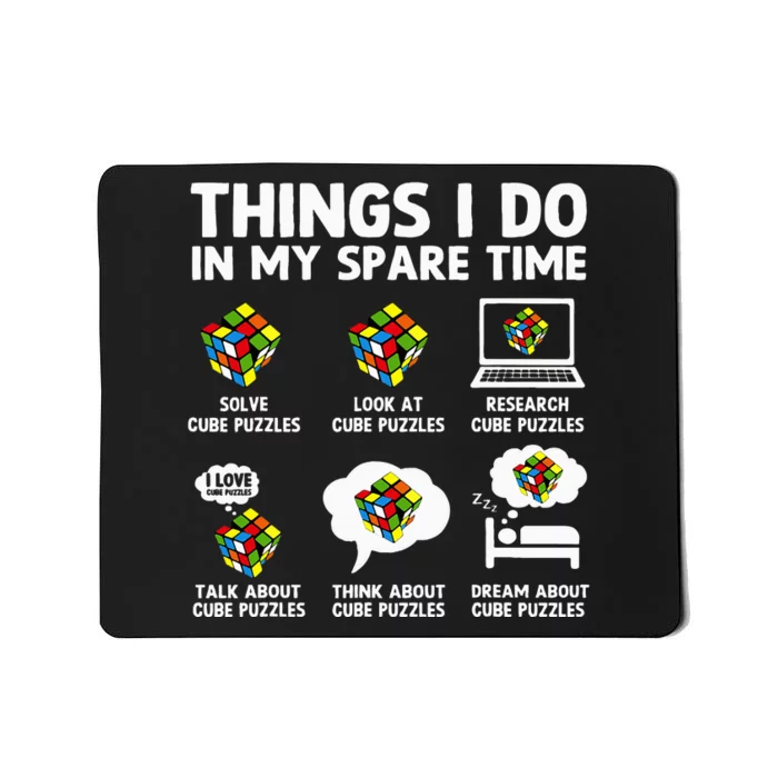 Things I Do In My Spare Time Cube Puzzle Speed Cubing Mousepad