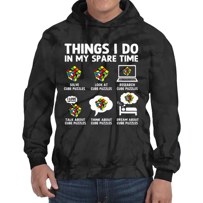 Things I Do In My Spare Time Cube Puzzle Speed Cubing Tie Dye Hoodie