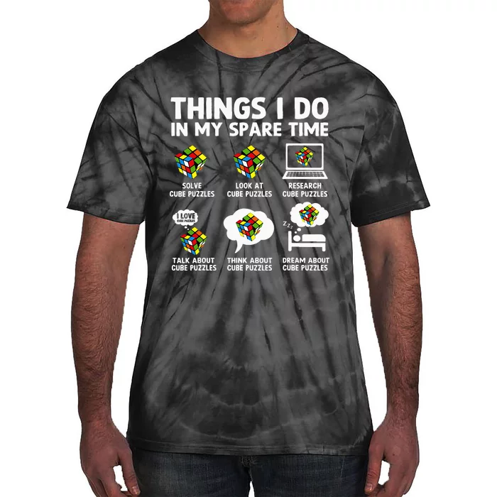 Things I Do In My Spare Time Cube Puzzle Speed Cubing Tie-Dye T-Shirt