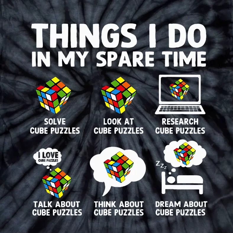 Things I Do In My Spare Time Cube Puzzle Speed Cubing Tie-Dye T-Shirt