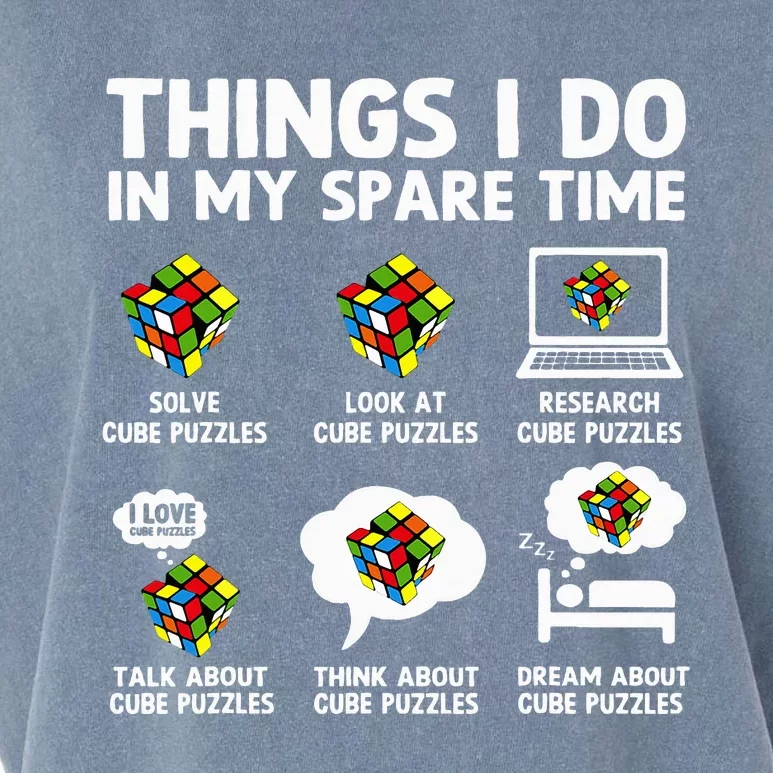 Things I Do In My Spare Time Cube Puzzle Speed Cubing Garment-Dyed Women's Muscle Tee