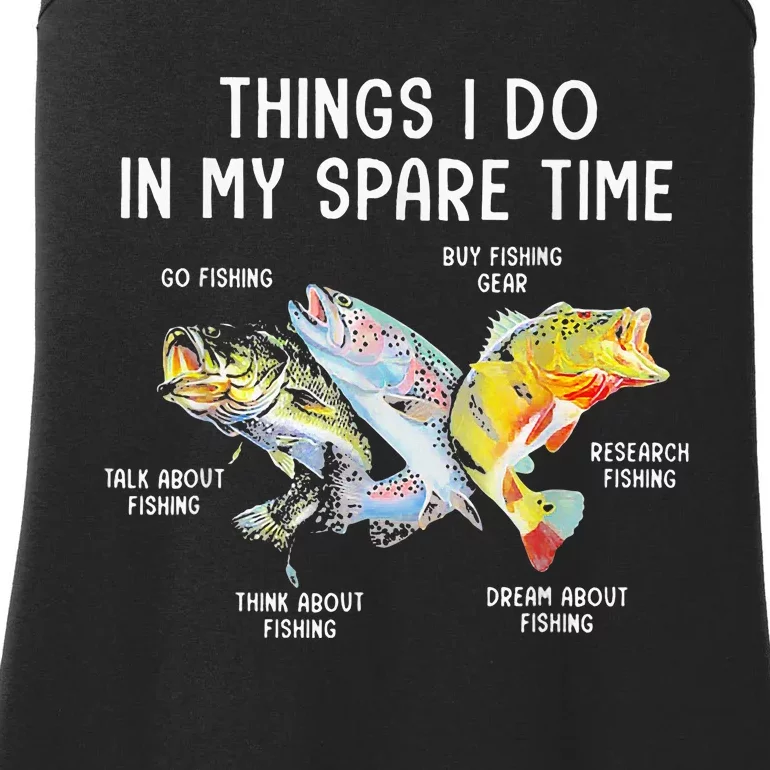 Things I Do In My Spare Time Funny Fishing Ladies Essential Tank