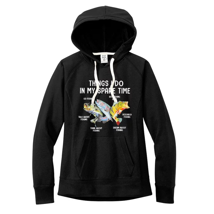 Things I Do In My Spare Time Funny Fishing Women's Fleece Hoodie