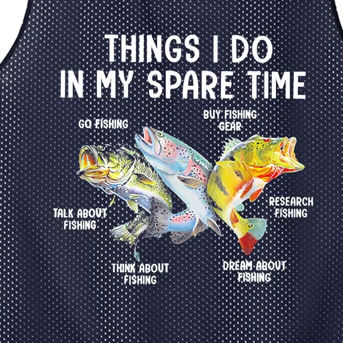 Things I Do In My Spare Time Funny Fishing Mesh Reversible Basketball Jersey Tank