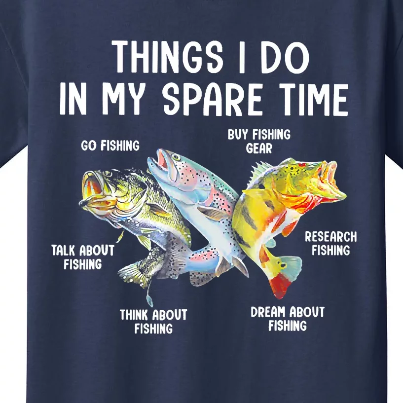 Things I Do In My Spare Time Funny Fishing Kids T-Shirt