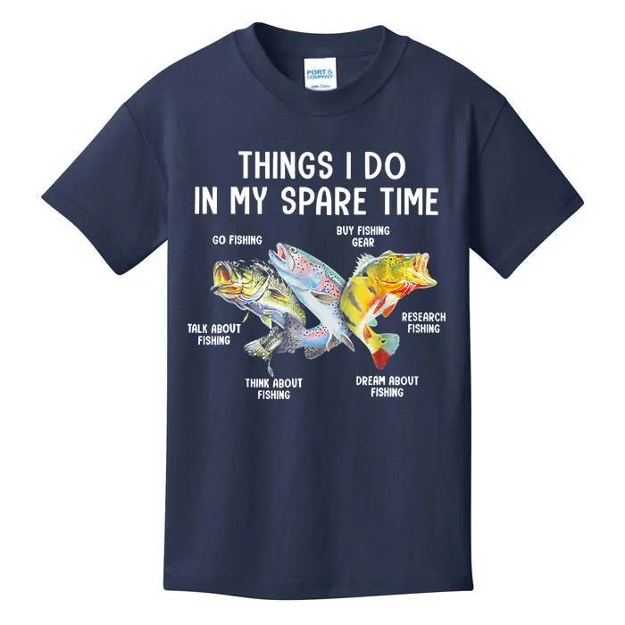 Things I Do In My Spare Time Funny Fishing Kids T-Shirt