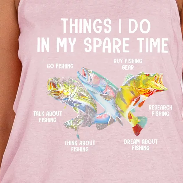 Things I Do In My Spare Time Funny Fishing Women's Knotted Racerback Tank