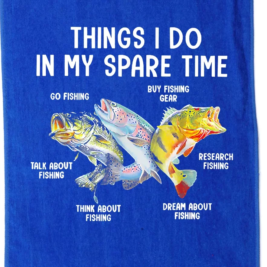 Things I Do In My Spare Time Funny Fishing Platinum Collection Golf Towel