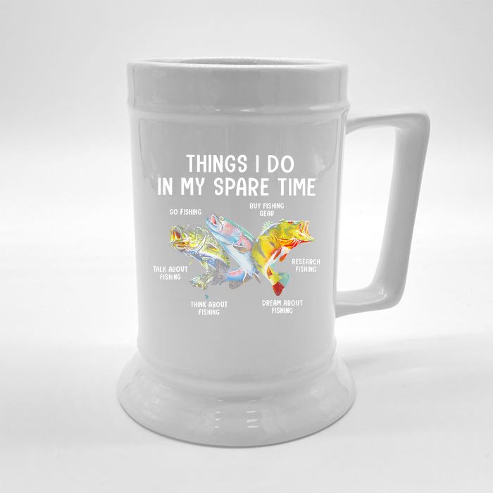 Things I Do In My Spare Time Funny Fishing Front & Back Beer Stein