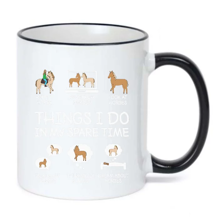 Things I Do In My Spare Time Funny Horse Lovers Black Color Changing Mug