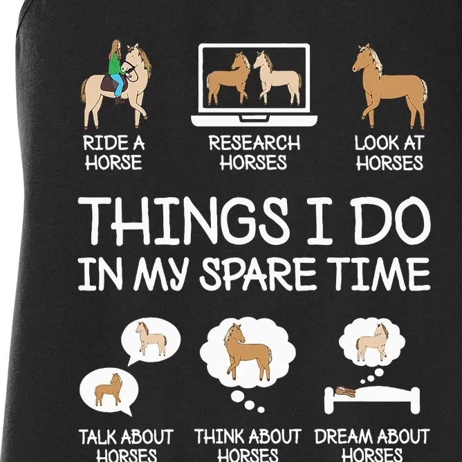 Things I Do In My Spare Time Funny Horse Lovers Women's Racerback Tank