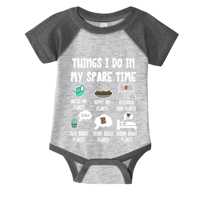 Things I Do In My Spare Time Funny Plant Lover, Gardening Infant Baby Jersey Bodysuit