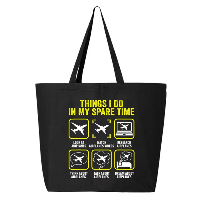 Things I Do In My Spare Time Airplanes Aviation Pilot 25L Jumbo Tote