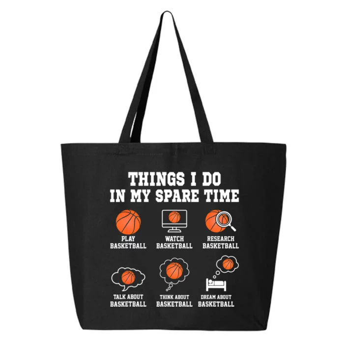 Things I Do In My Spare TIme Funny Basketball Lover 25L Jumbo Tote