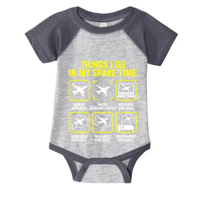 Things I Do In My Spare Time Airplanes Aviation Pilot Infant Baby Jersey Bodysuit