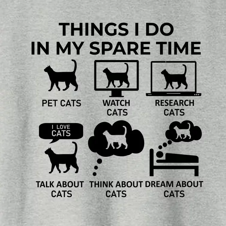 Things I Do In My Spare Time Cats Women's Crop Top Tee