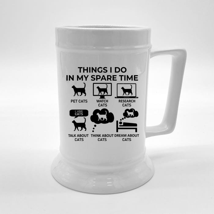 Things I Do In My Spare Time Cats Front & Back Beer Stein