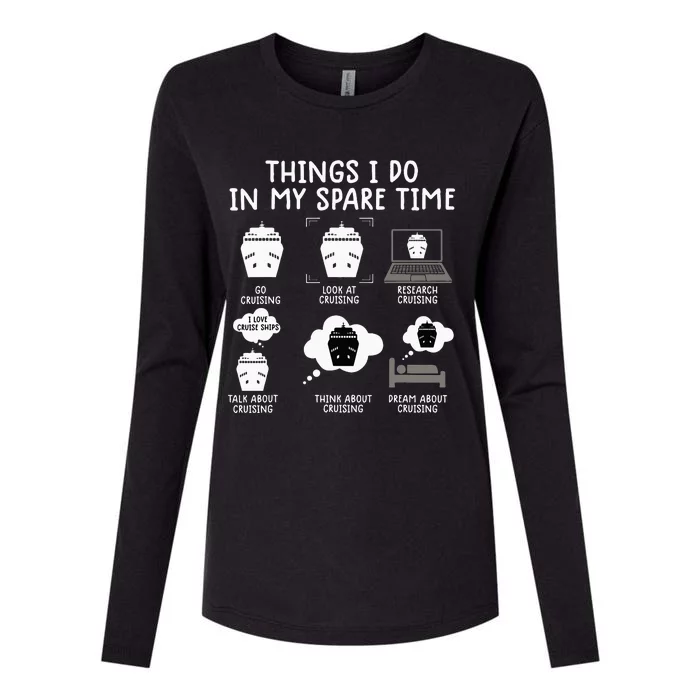 things i do in my spare time cruise funny Cruising Womens Cotton Relaxed Long Sleeve T-Shirt