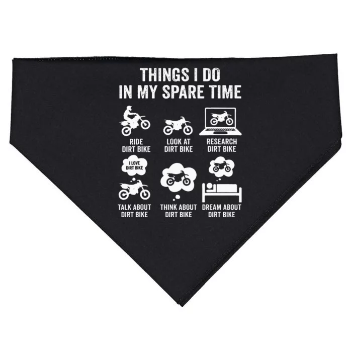 Things I Do In My Spare Time Funny Dirt Bike Motocross Biker USA-Made Doggie Bandana