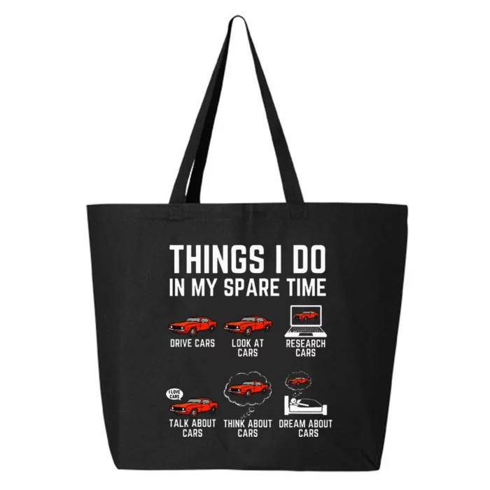 Things I Do In My Spare Time Funny Car Enthusiast 25L Jumbo Tote