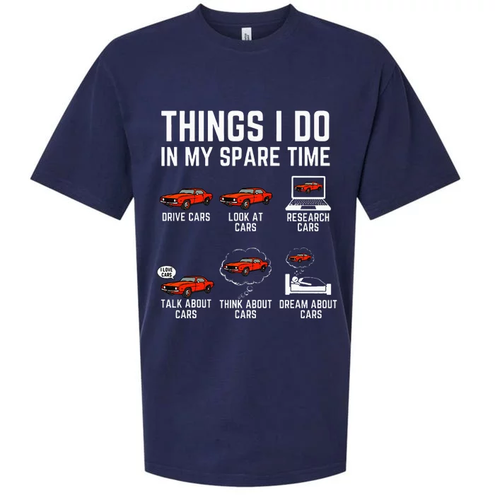 Things I Do In My Spare Time Funny Car Enthusiast Sueded Cloud Jersey T-Shirt