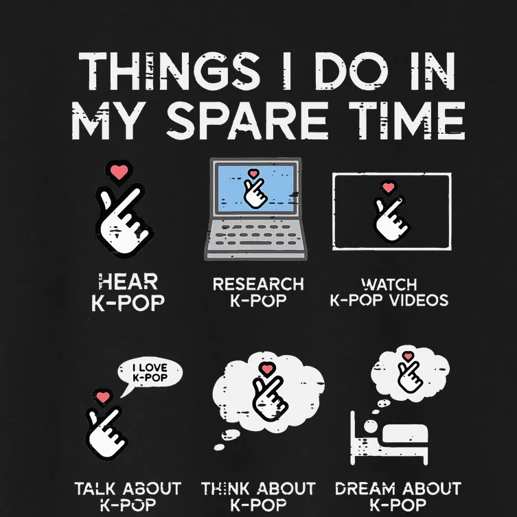 Things I Do Spare Time Kpop Kpop Korean Women's Crop Top Tee