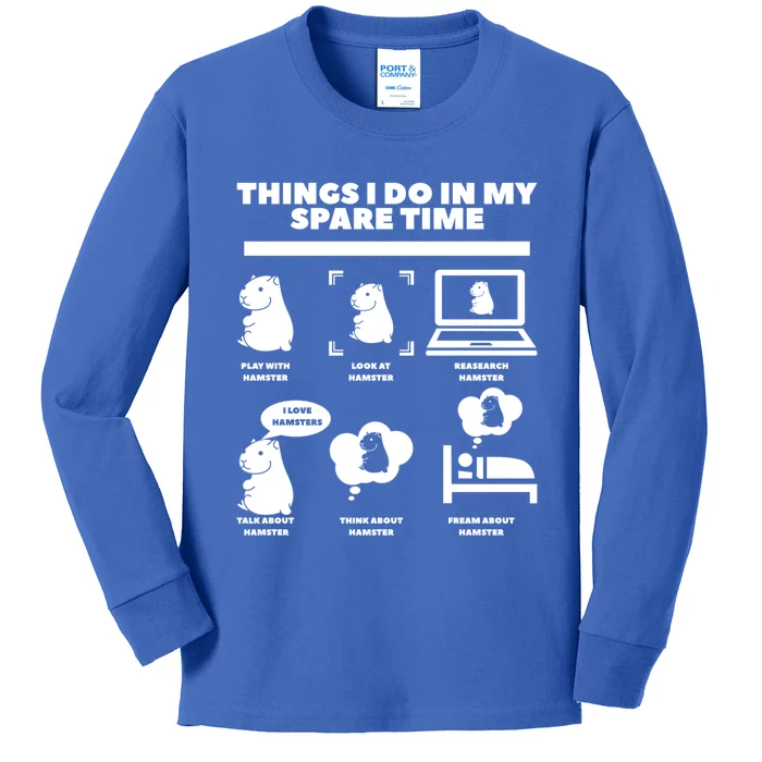 Things I Do In My Spare Time Play With Hamster Gift Kids Long Sleeve Shirt