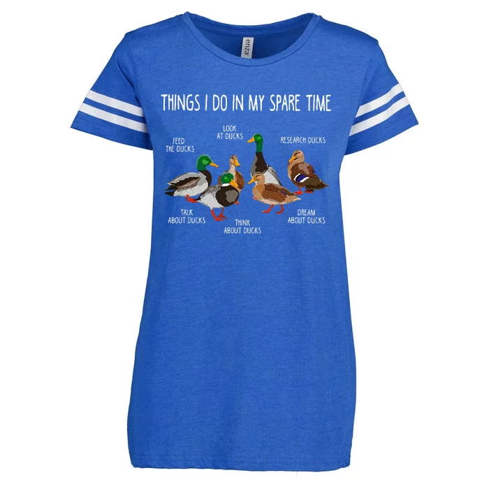 Things I Do In My Spare Time Ducks Lover Animal Birds Duck Enza Ladies Jersey Football T-Shirt