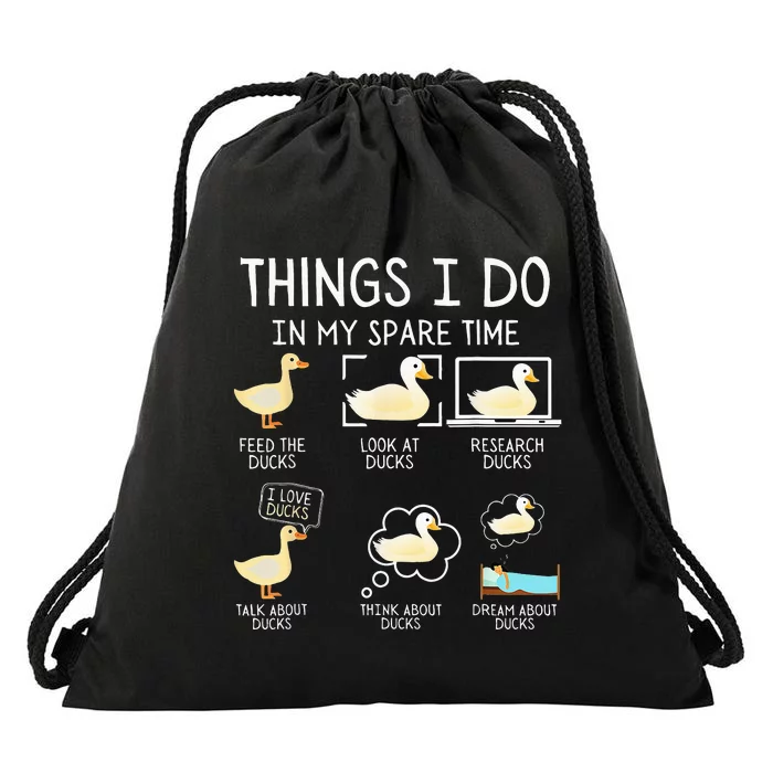 Things I Do In My Spare Time Ducks Cute funny Birds Drawstring Bag