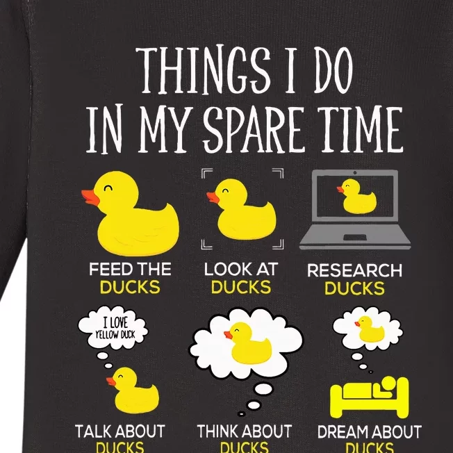 Things I Do In My Spare Time Ducks Love Cute Duck Mom Dad Baby Long Sleeve Bodysuit