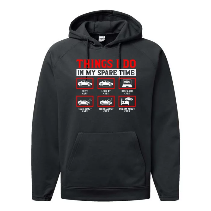 Things I Do In My Spare Time Car Performance Fleece Hoodie