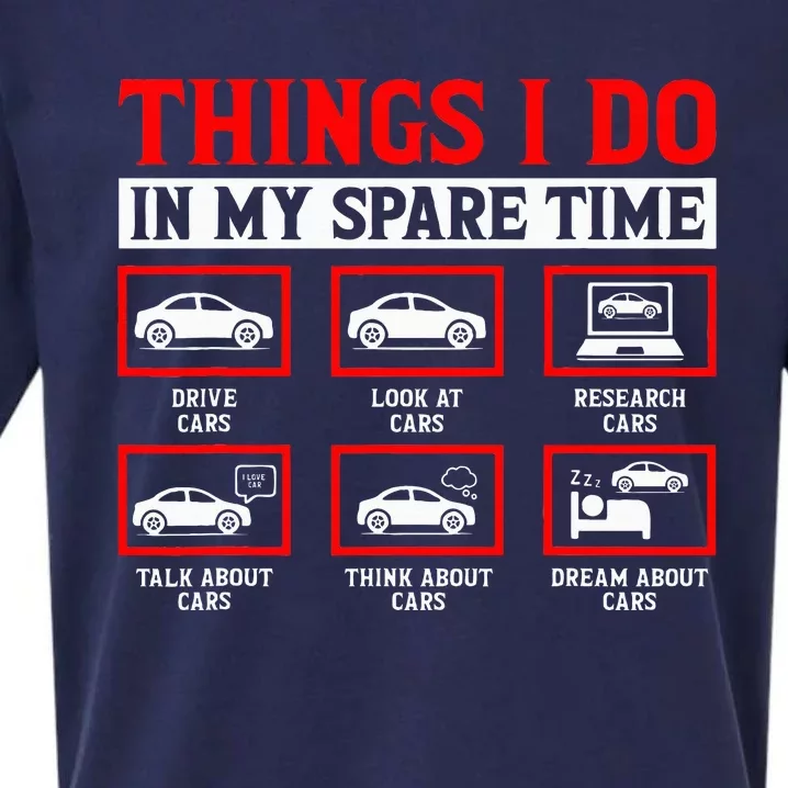 Things I Do In My Spare Time Car Sueded Cloud Jersey T-Shirt